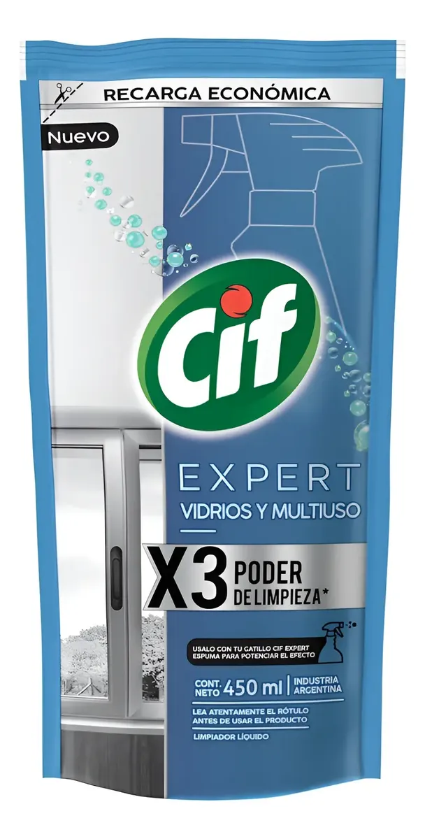 RECARGA CIF EXPERT VIDRIO Y MULTIUSO 450 ML