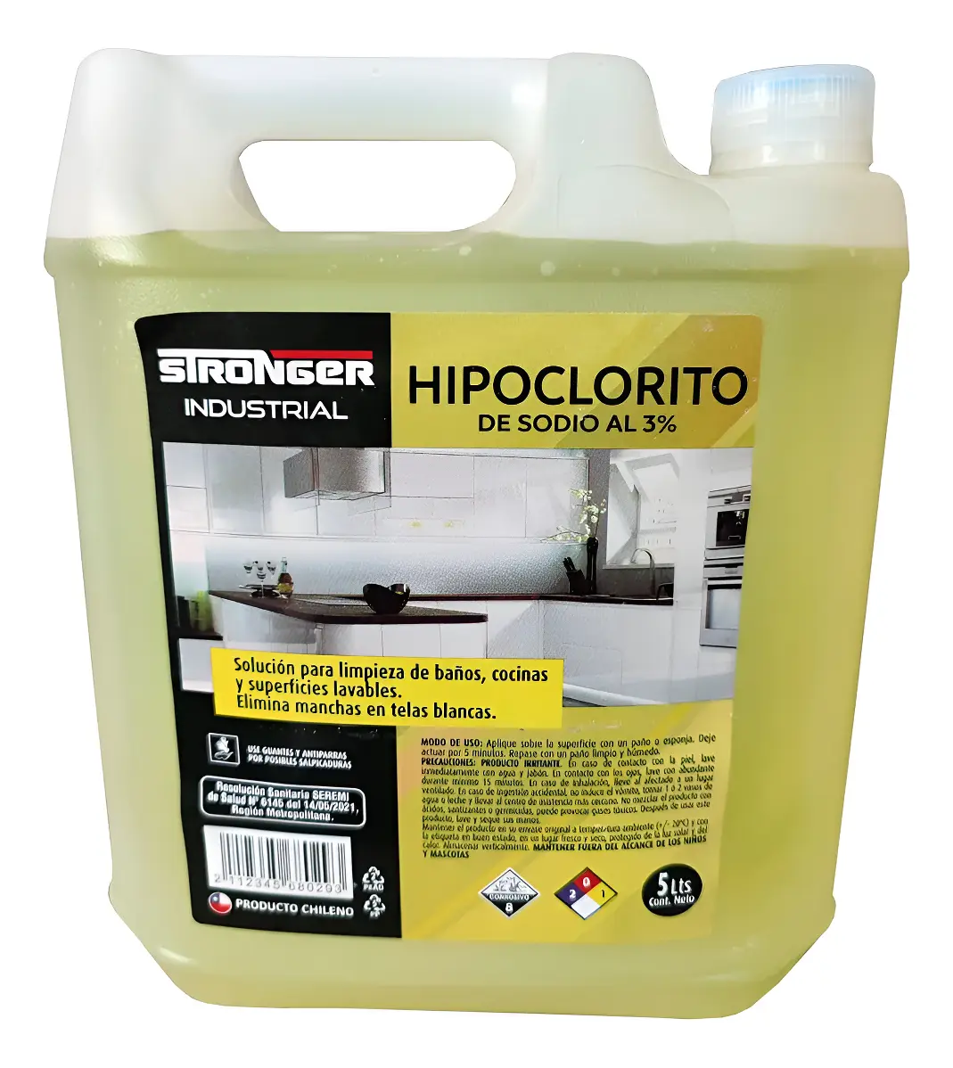 HIPOCLORITO AL 3 % STRONGER 5 LITROS