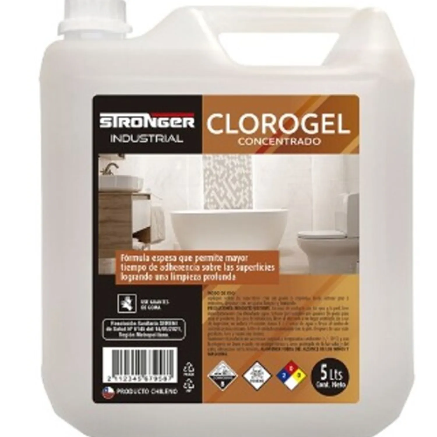 CLORO GEL INDUSTRIAL STRONGER 5 LITROS